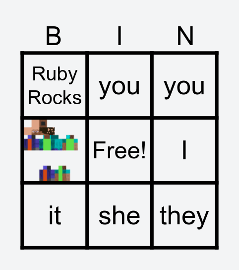 pronouns Bingo Card