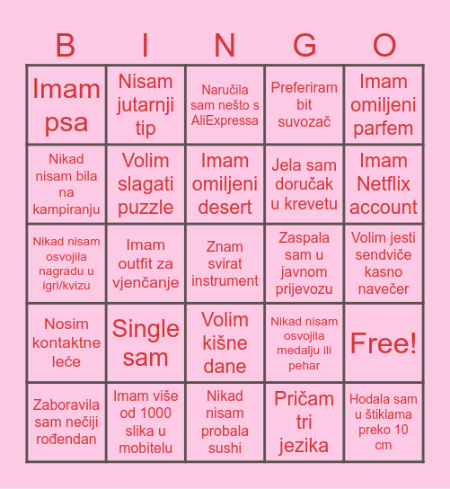 Mihahela's bachelorette Bingo Card
