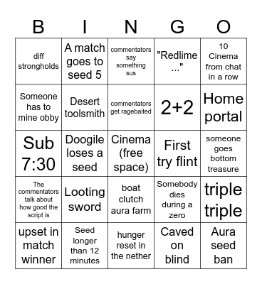 Playoffs Bingo Card