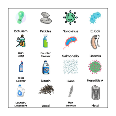 Food Hazards BINGO Card