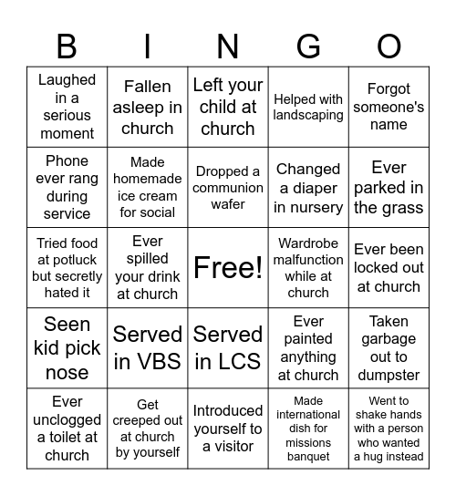 Serving the King! Bingo Card