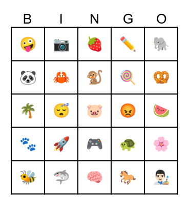 Emoji Bingo Card