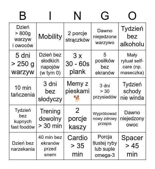 EBMowe fitnesiary lvl 2 💪 Bingo Card