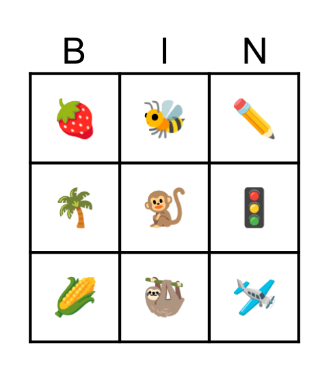 Emoji Bingo Card