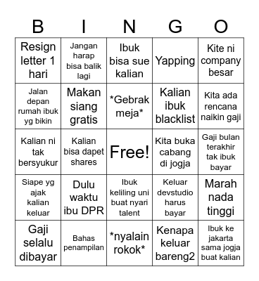 Last tea Bingo Card