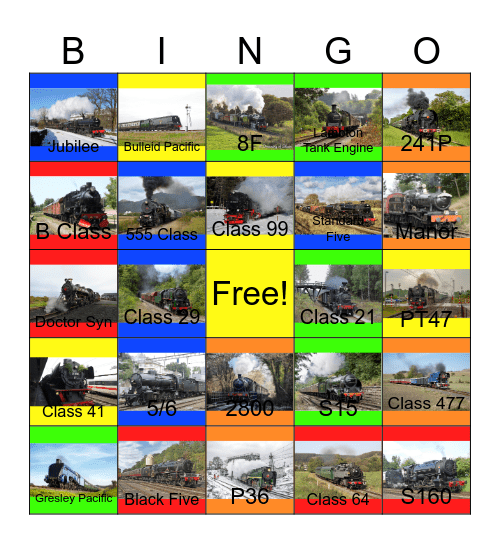 Steam Locomotives of Europe Bingo Card
