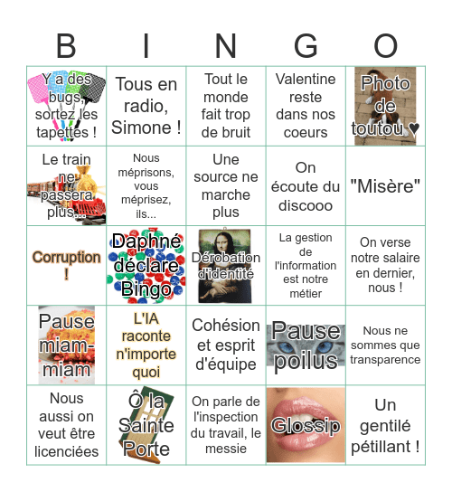 Un jour au pays de la folie Bingo Card