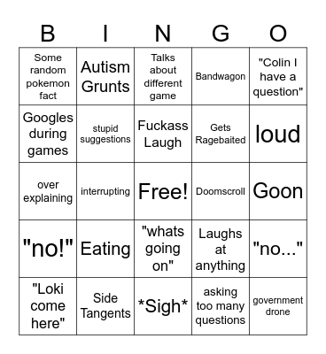 Keggy Bingo Card