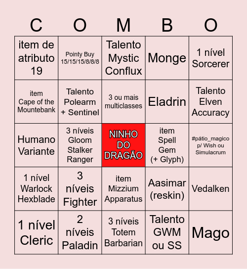 é só pelo RP adm, eu juro kkkk Bingo Card