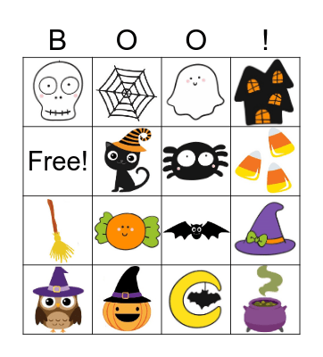 Kindergarten Halloween Bingo Card