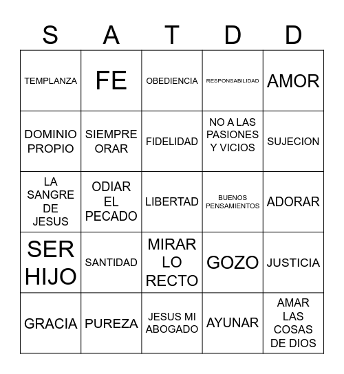 BINGO DE Bingo Card
