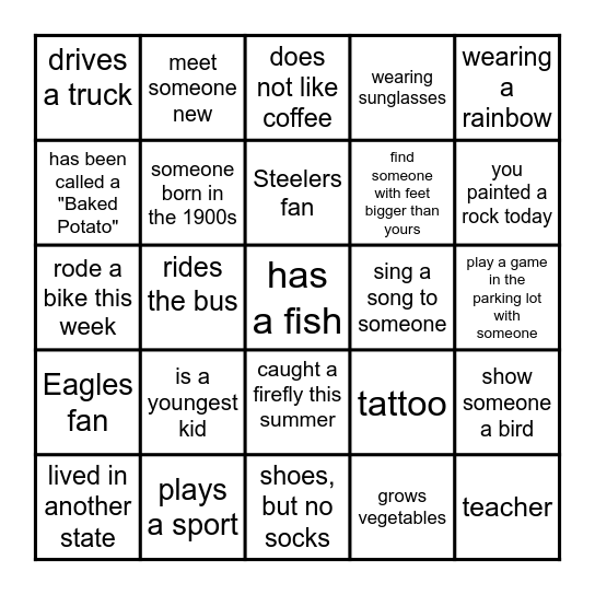 Complete 15 square to enter a drawing for prizes Bingo Card