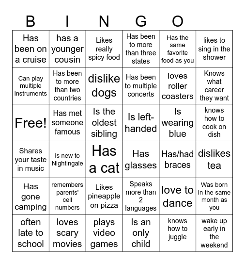 Icebreaker Bingo: Find Someone Who Bingo Card