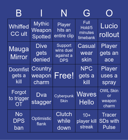 OWCS Stage 3 Bingo Card