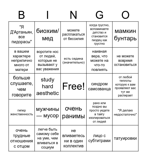 Орнелла-bingo Card