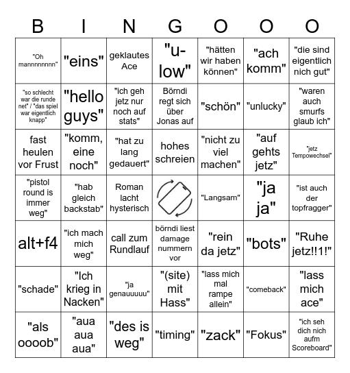 Greater Unified CS Bingo Card