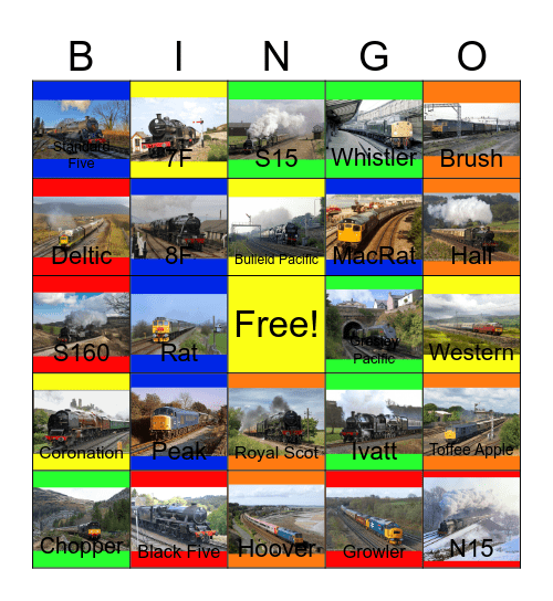 London Midland and Scottish Railway Bingo Card