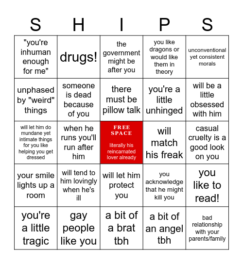 Are you Elric's type? Bingo Card