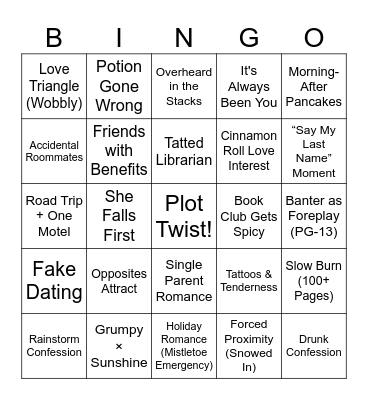 Book Trope Bingo — After Dark Edition Bingo Card
