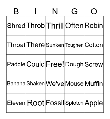 Fourth Grade Bingo Card