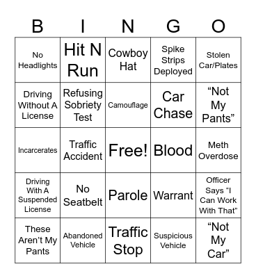 On Patrol: Live Bingo Card