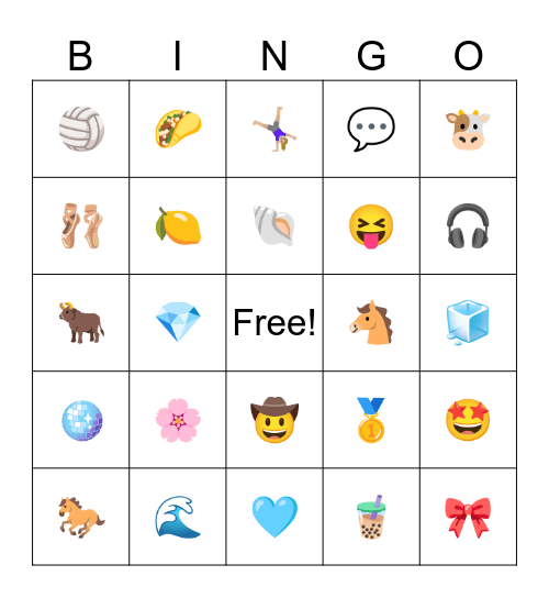 Emoji Bingo Card