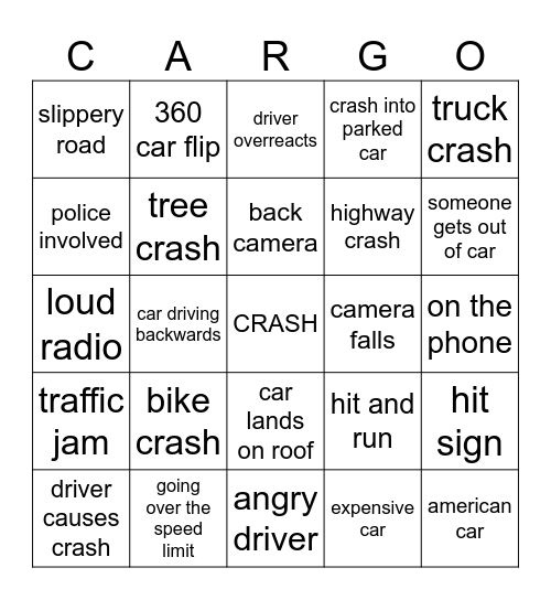 Cargo! Bingo Card