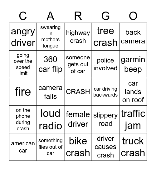 Cargo! Bingo Card