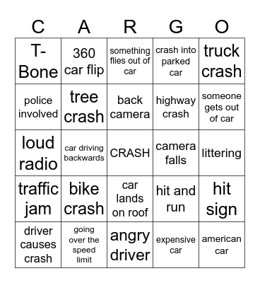 Cargo! Bingo Card