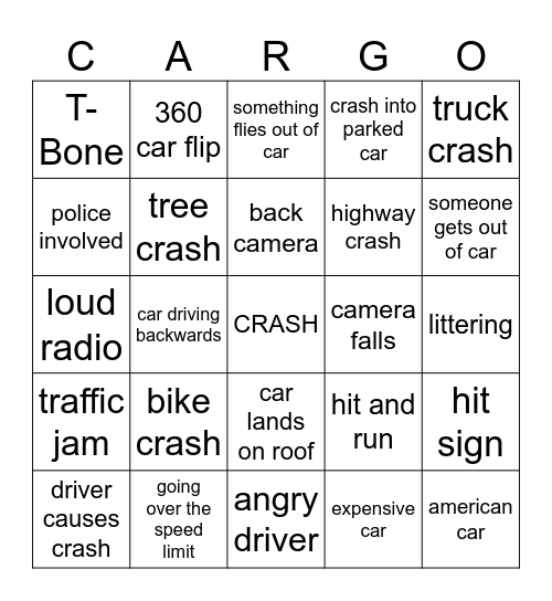 Cargo! Bingo Card