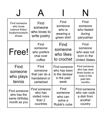 BINGO Card