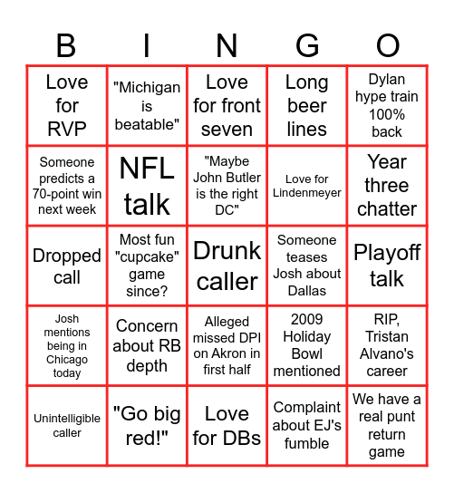 2025 Akron BROR Bingo Card