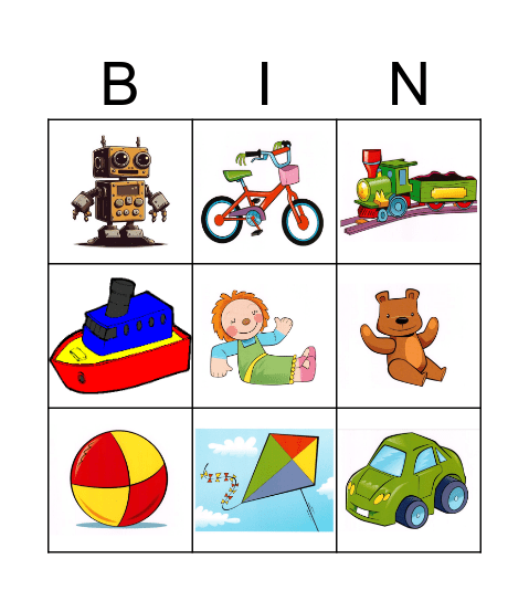 Toys Bingo Card
