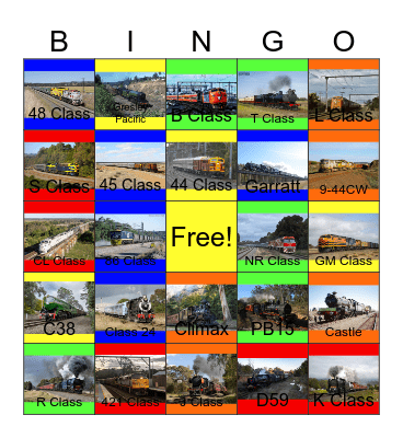 Tracks and Trains Across Australia Bingo Card