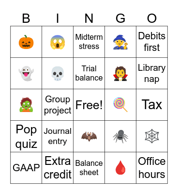 Accounting Isn't Scary! Bingo Card