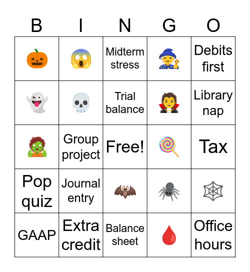 Accounting Isn't Scary! Bingo Card