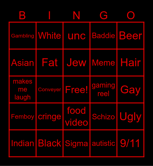 Instagram reel bingo Card
