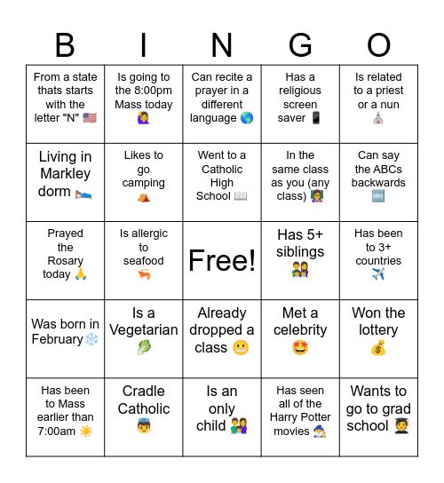 🤩 SMSP FRESH GATHERING 🤩 Bingo Card