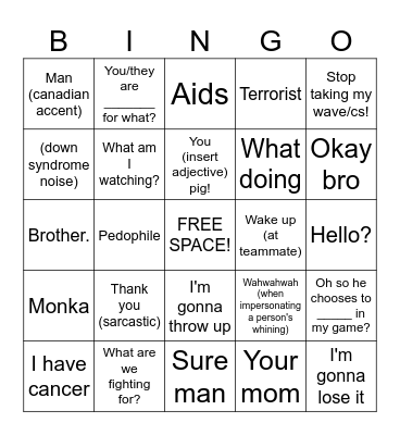 Pluufi League Bingo Card