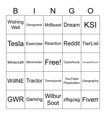 JackSucksAtLife Bingo Card