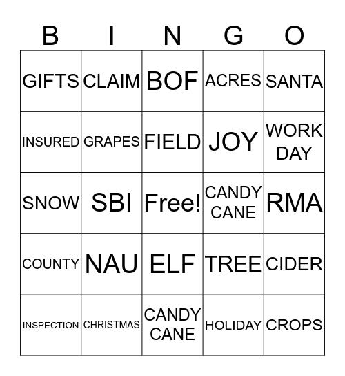NAU BINGO! Bingo Card