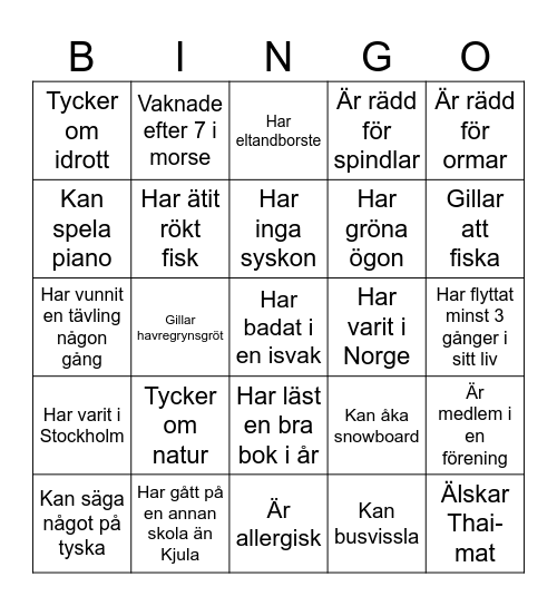 Mingelbingo Card