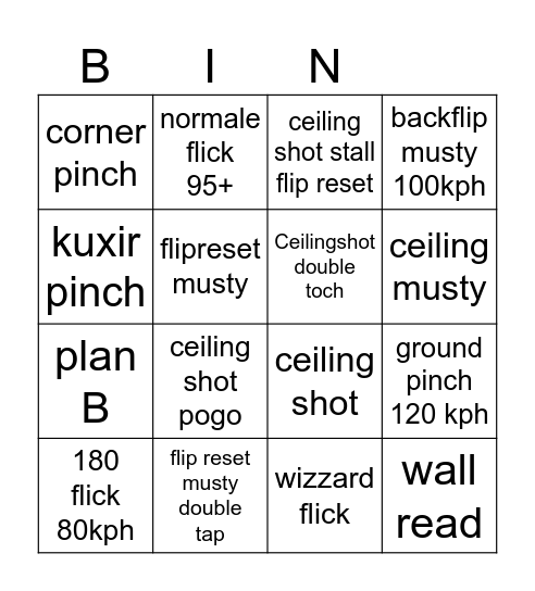 Freestyle Bingo Card