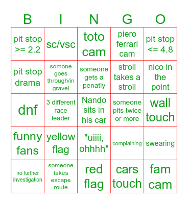 temple of SPEEEEEEED Bingo Card