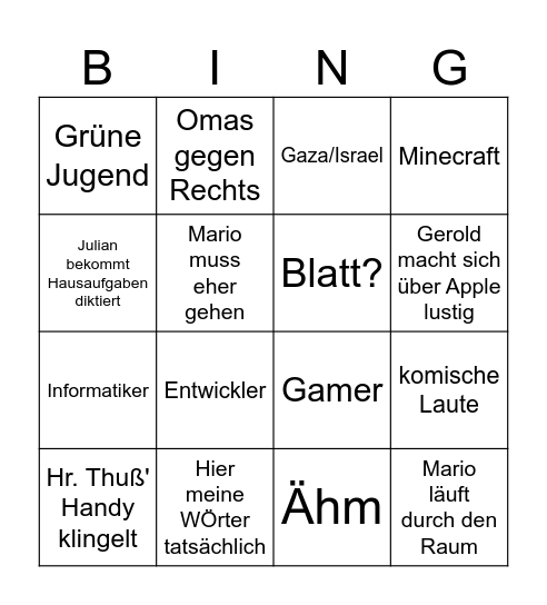 Bullshit Bingo Card
