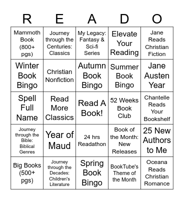 2025 Reading Challenge Bingo Card