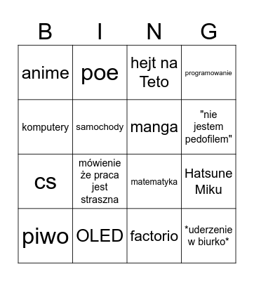 rozmowy Hajdeva i Evo Bingo Card