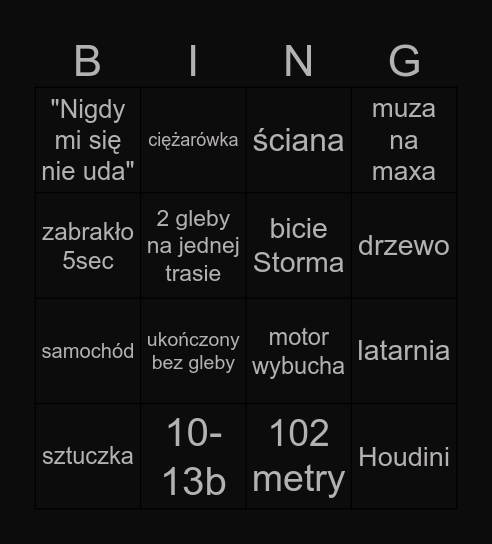 Trial Bingo Card