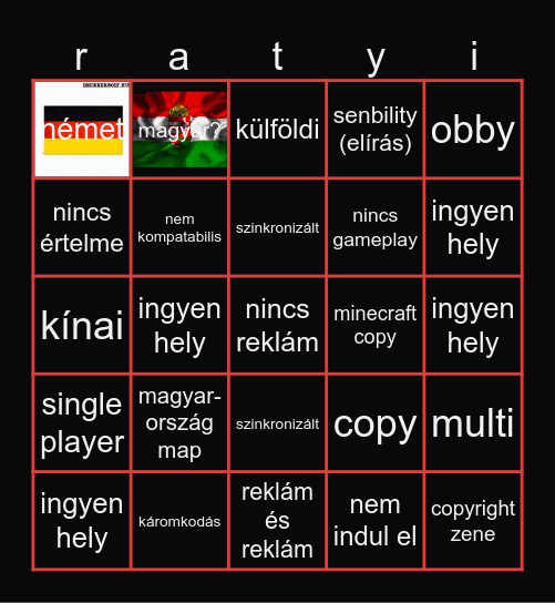 RATYI android Bingo Card