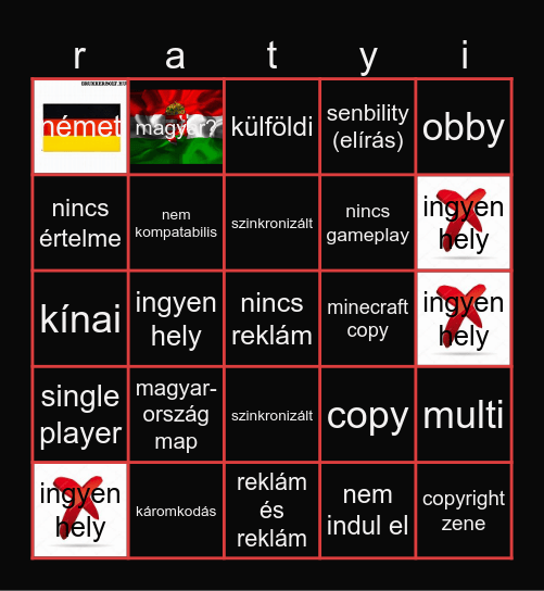 RATYI android Bingo Card